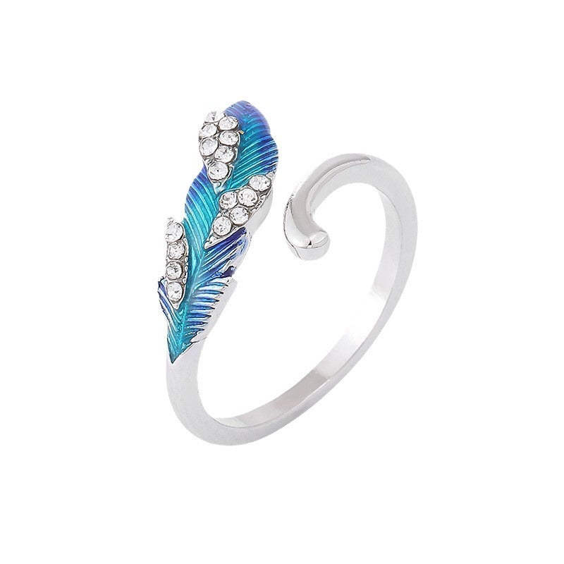 Vibrant Blue Feather Alloy Earrings - Stylish and Unique Accessory