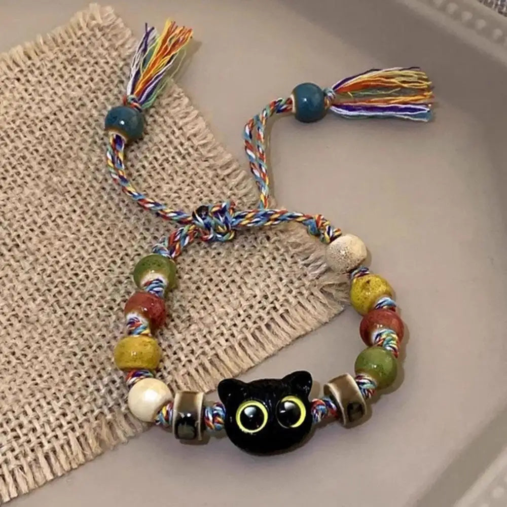 Matching Couples Friendship Bracelets for Women & Men Luminous Glow in the Dark Cat