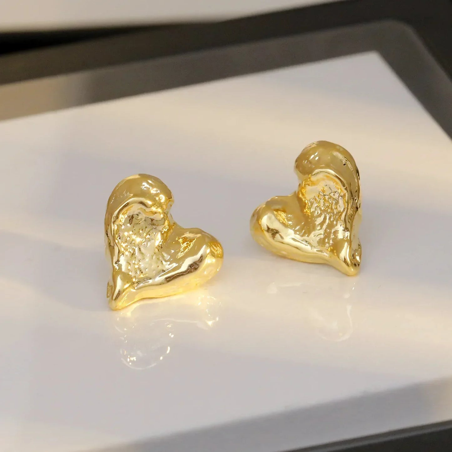 Love Heart Shaped Stud Earrings Women Jewelry