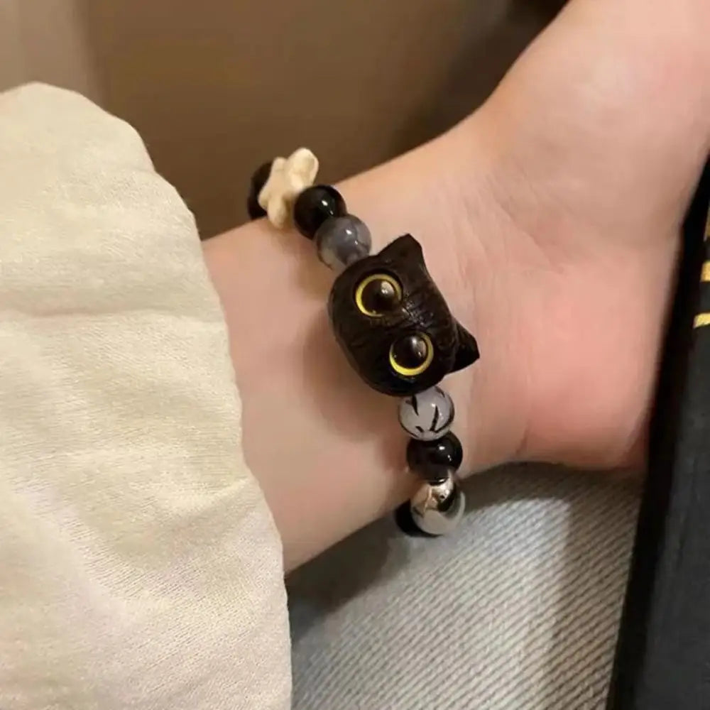 Matching Couples Friendship Bracelets for Women & Men Luminous Glow in the Dark Cat