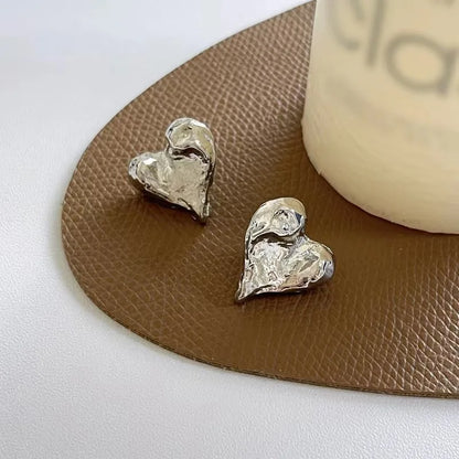 Love Heart Shaped Stud Earrings Women Jewelry