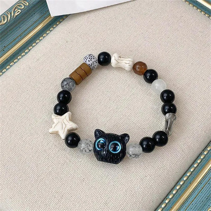 Matching Couples Friendship Bracelets for Women & Men Luminous Glow in the Dark Cat