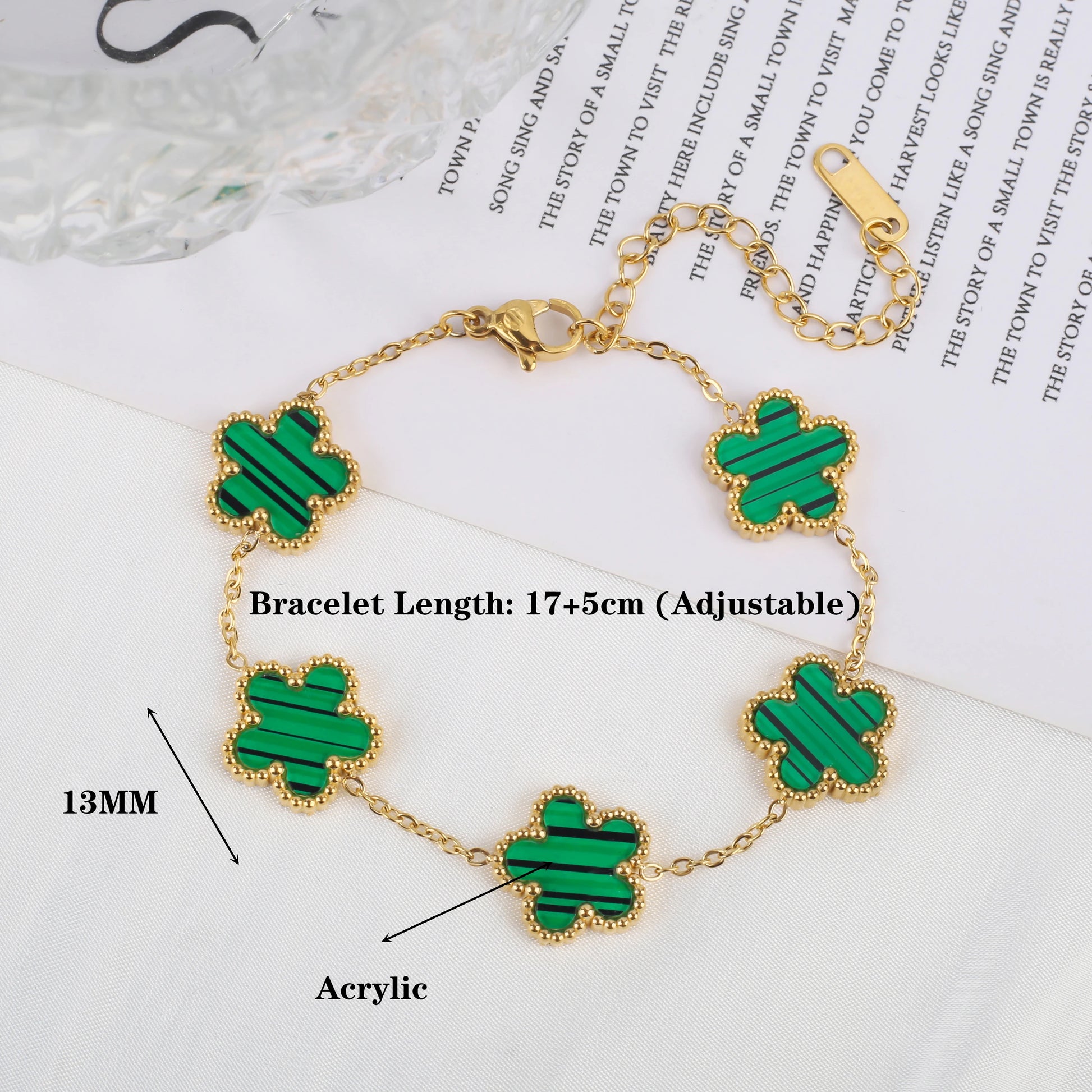 Stainless Steel Plum Blossom Gold Plated Bracelet High Quality Five Leaf Flower Jewelry Simple for Woman Gift Clover