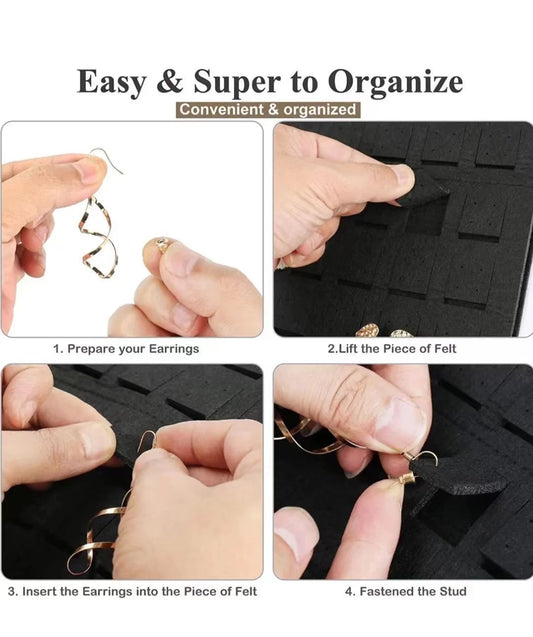 New Double Wall Mounted Jewelry Bag Jewelry Display Felt Earrings Storage Bag Necklace Ring Jewelry Organizer Packaging